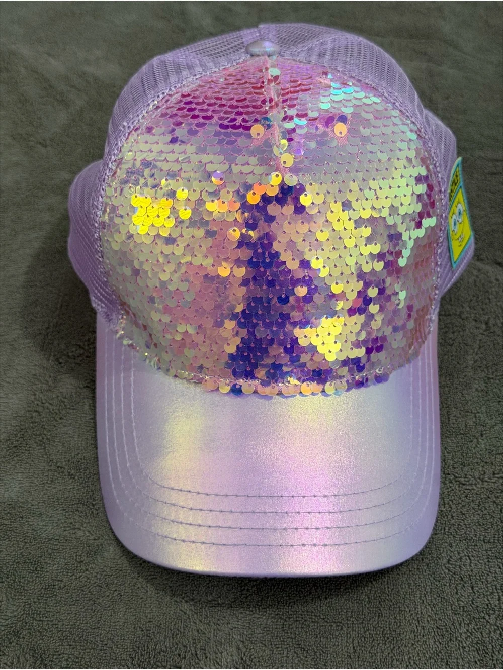 SpongeBob Squarepants Iridescent Lavender Sequin Trucker Hat